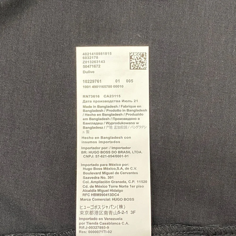 NWT HUGO BOSS Men's Cotton Crew Neck Logo Print T-Shirt Color Black Size S - XXL - Picture 5 of 6